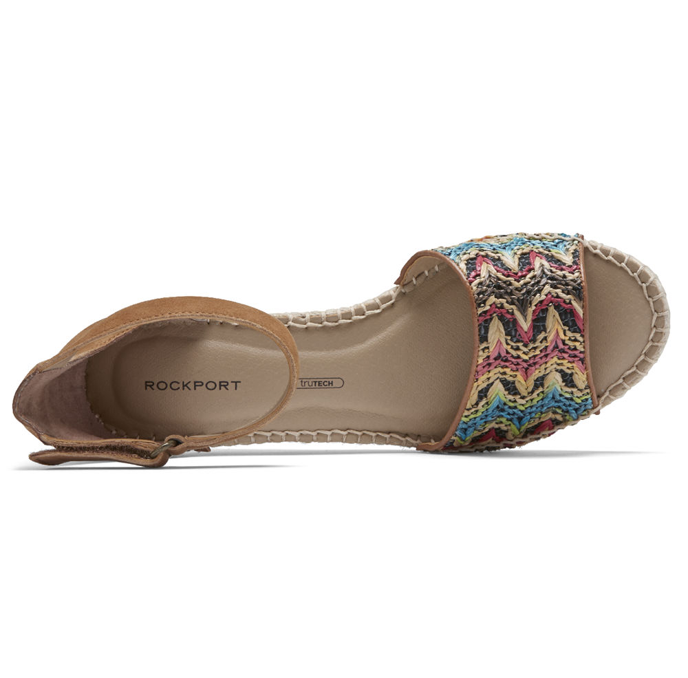 Sandálias Rockport Mulher Multicoloridas - Marah Woven Ankle Strap - 19658LDRC